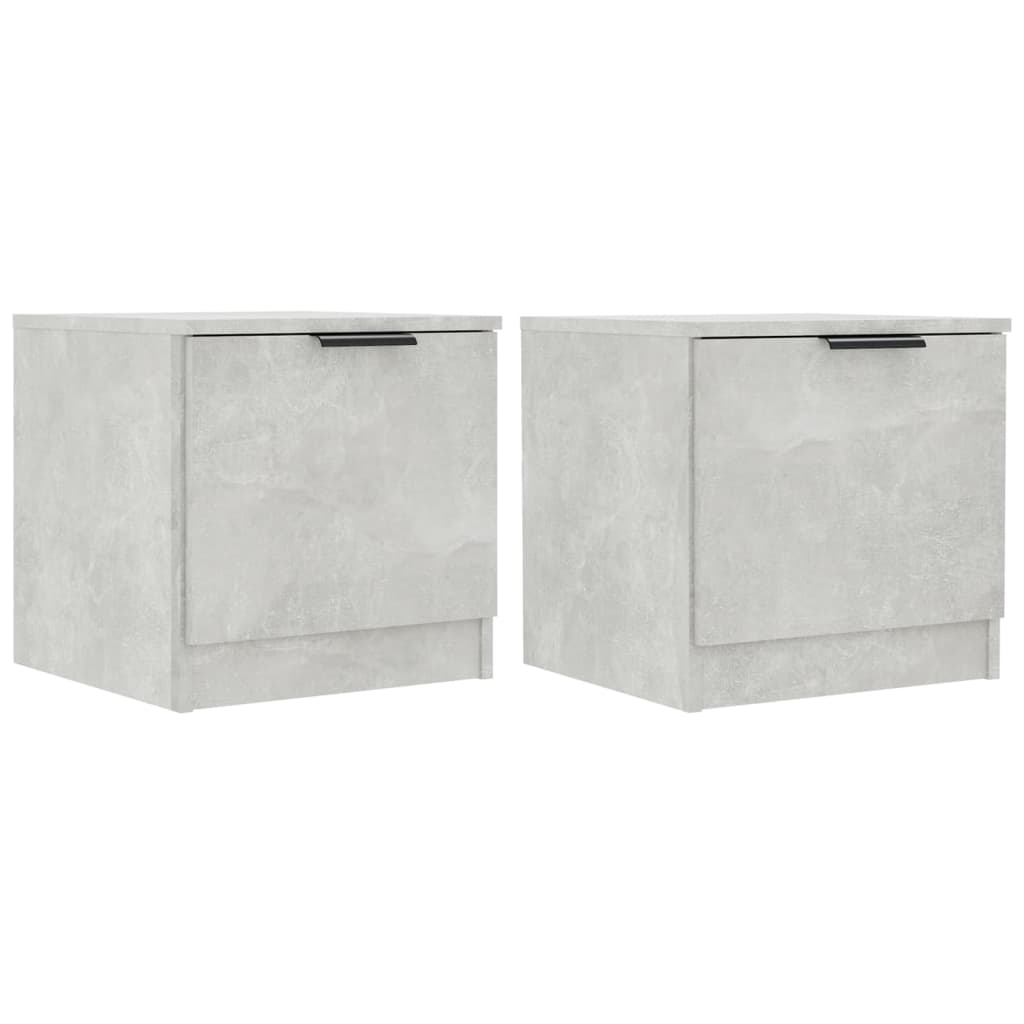 Tables de chevet 2 pcs Gris béton 40x39x40 cm