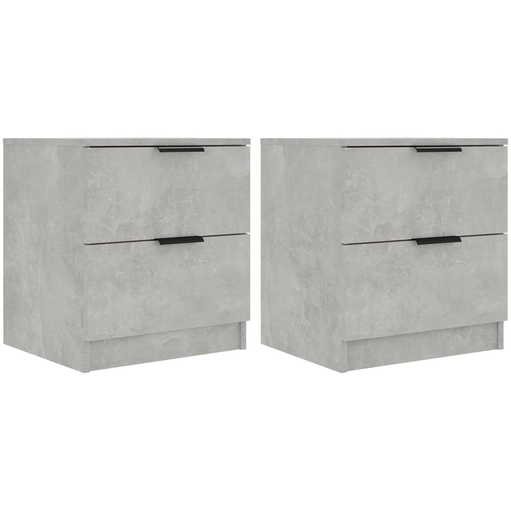 Tables de chevet 2 pcs Gris béton Bois d'ingénierie