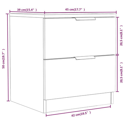 Tables de chevet 2 pcs Gris béton Bois d'ingénierie