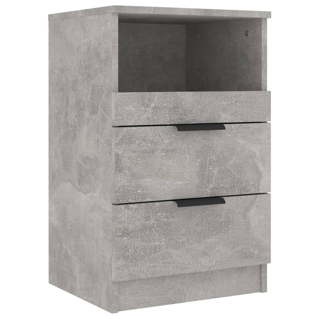 Tables de chevet 2 pcs Gris béton Bois d'ingénierie