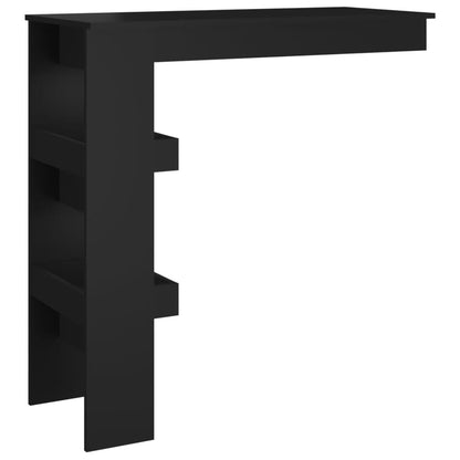 Table de bar murale Noir 102x45x103,5 cm Bois d'ingénierie