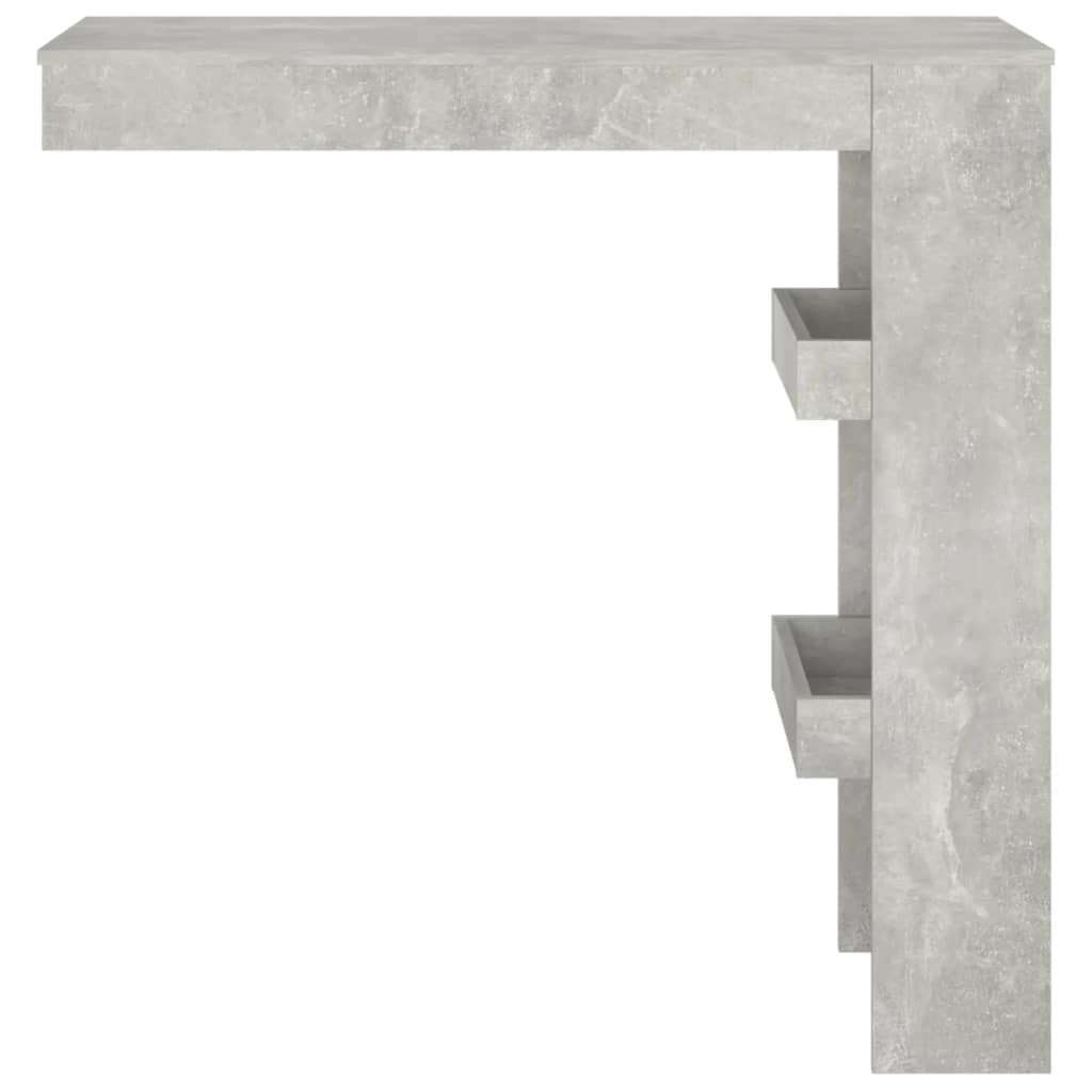 Table de bar murale Gris Béton 102x45x103,5cm Bois d'ingénierie