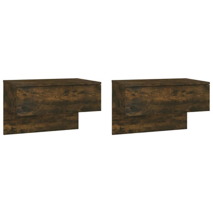 Tables de chevet murales 2 pcs Chêne fumé