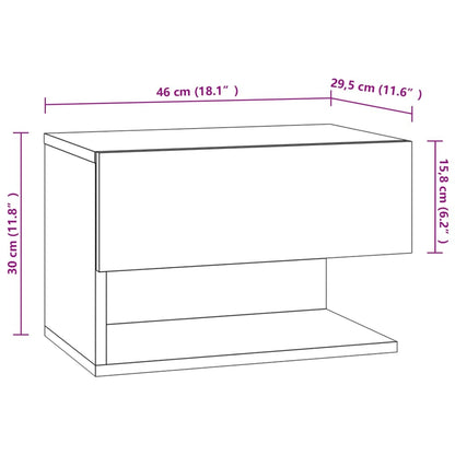 Tables de chevet murales 2 pcs Chêne fumé