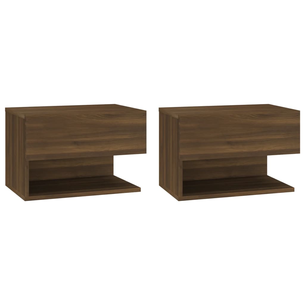 Tables de chevet murales 2 pcs Chêne marron