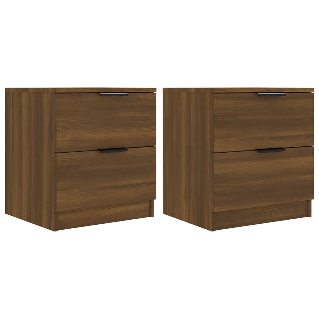 Tables de chevet 2 pcs Chêne marron Bois d'ingénierie