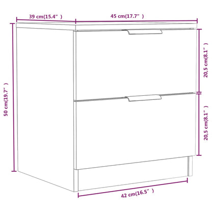 Tables de chevet 2 pcs Chêne marron Bois d'ingénierie