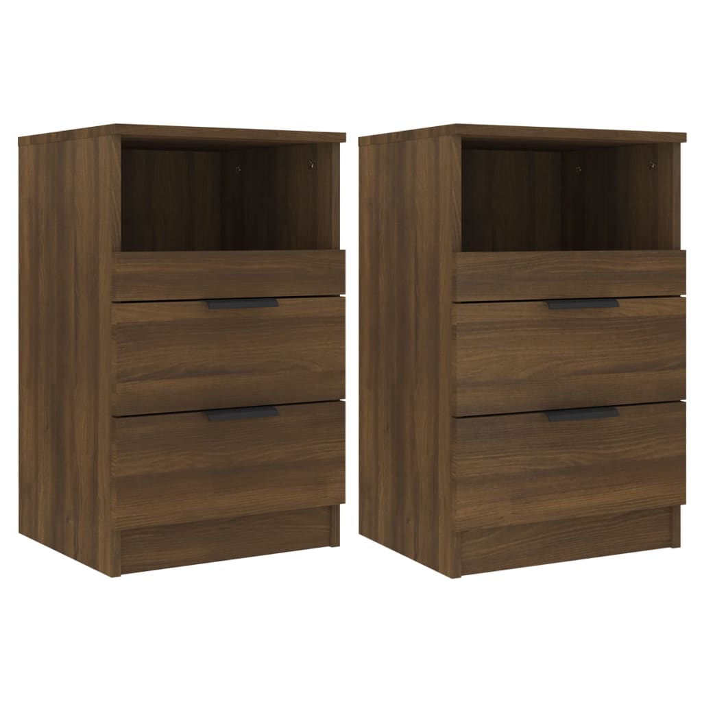 Tables de chevet 2 pcs Chêne marron Bois d'ingénierie