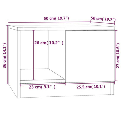 Table basse Chêne fumé 50x50x36 cm Bois d'ingénierie