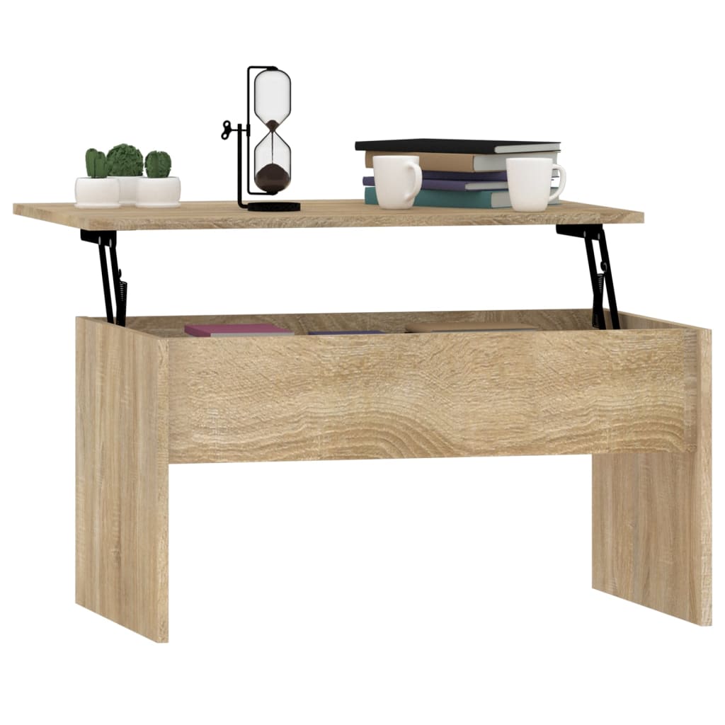 Table basse chêne sonoma 80x50,5x41,5 cm bois d'ingénierie