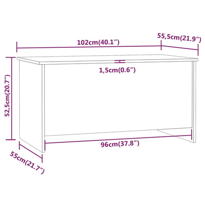 Table basse gris béton 102x55,5x52,5 cm bois d'ingénierie