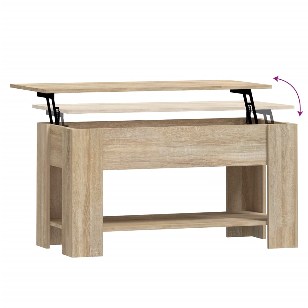 Table basse chêne sonoma 101x49x52 cm bois d'ingénierie