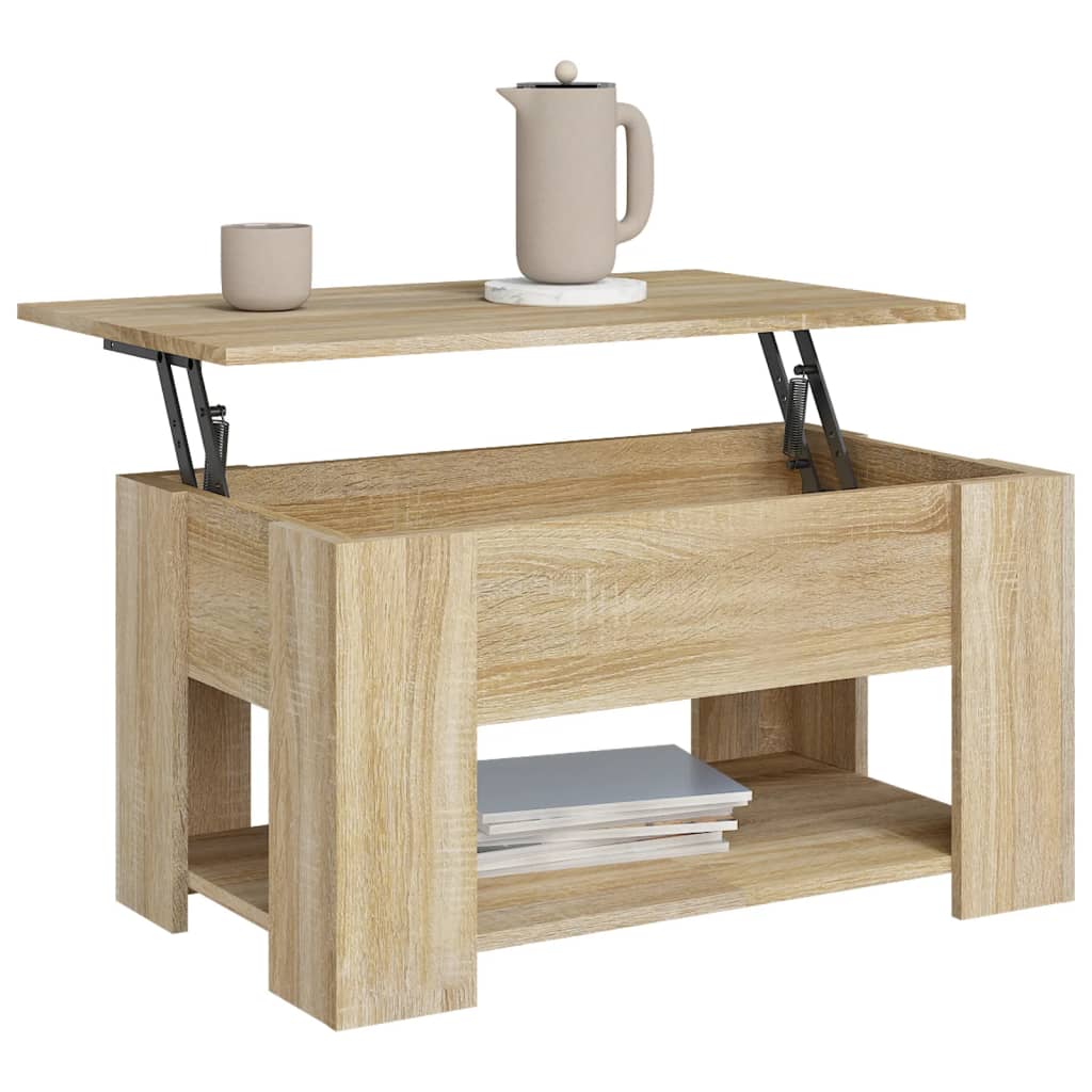 Table basse chêne sonoma 79x49x41 cm bois d'ingénierie