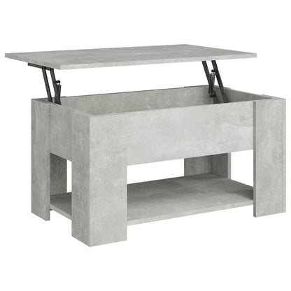 Table basse gris béton 79x49x41 cm bois d'ingénierie