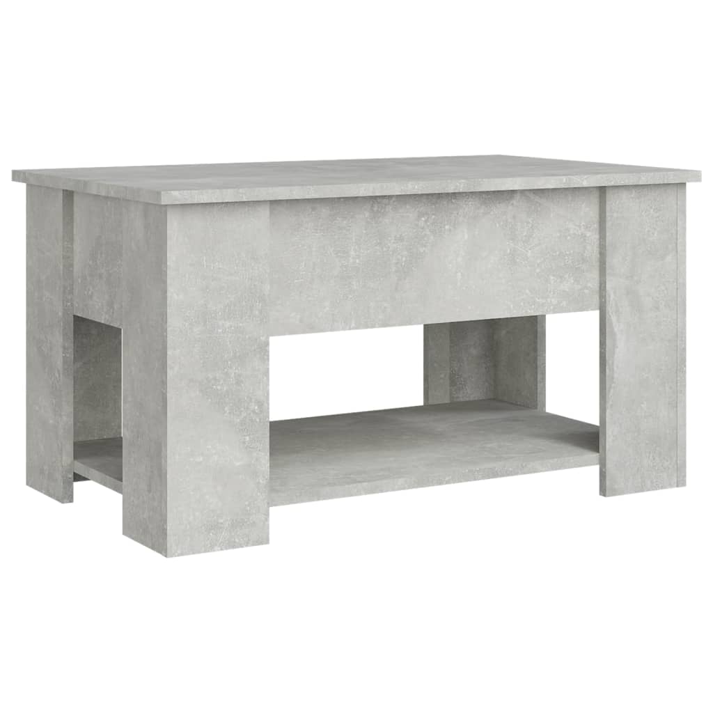 Table basse gris béton 79x49x41 cm bois d'ingénierie