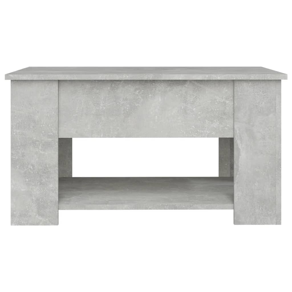 Table basse gris béton 79x49x41 cm bois d'ingénierie