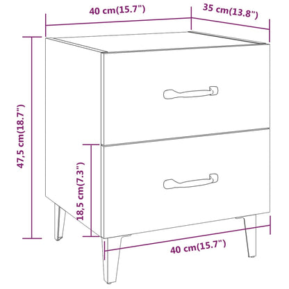 Tables de chevet 2 pcs Noir 40x35x47,5 cm