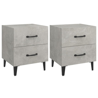 Tables de chevet 2 pcs Gris béton 40x35x47,5 cm