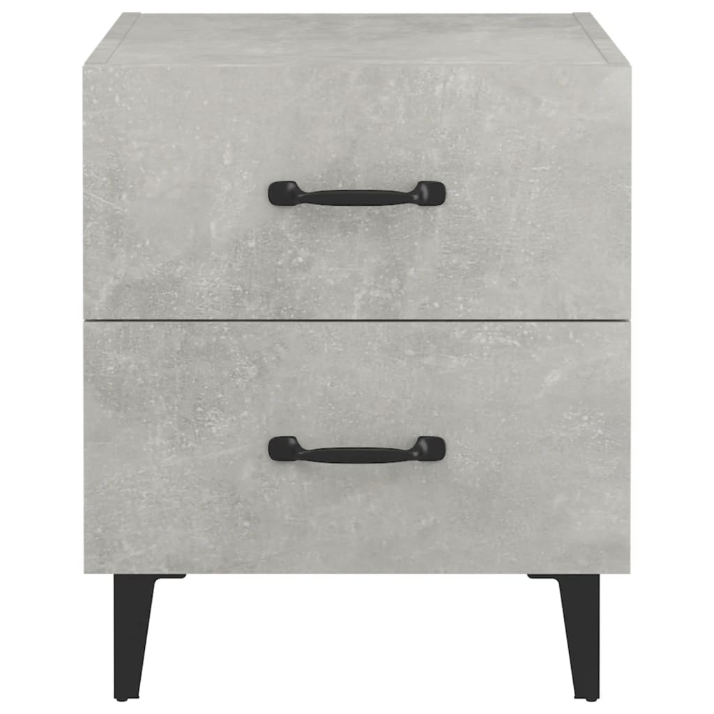 Tables de chevet 2 pcs Gris béton 40x35x47,5 cm