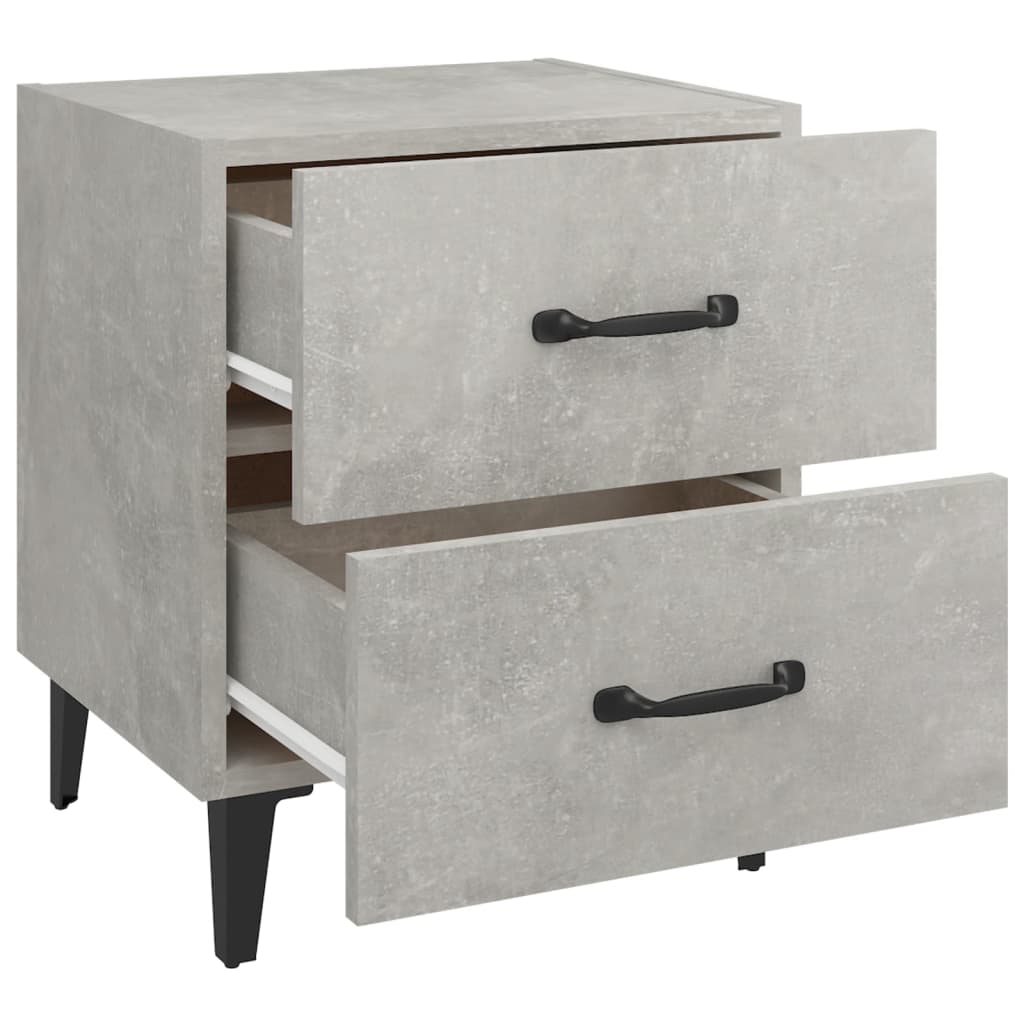 Tables de chevet 2 pcs Gris béton 40x35x47,5 cm