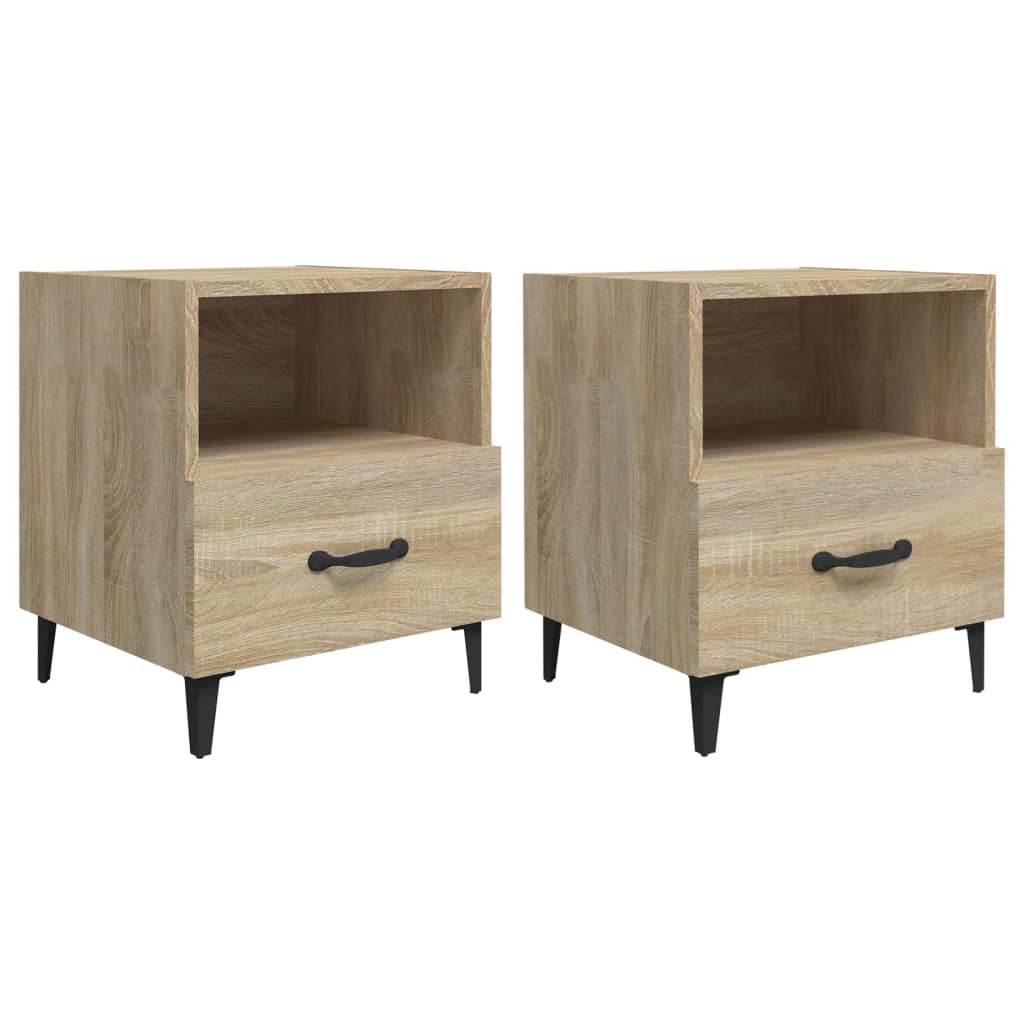 Tables de chevet 2 pcs Chêne Sonoma Bois d'ingénierie