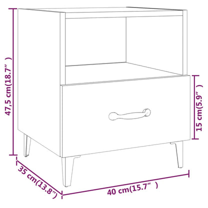 Tables de chevet 2 pcs Chêne Sonoma Bois d'ingénierie