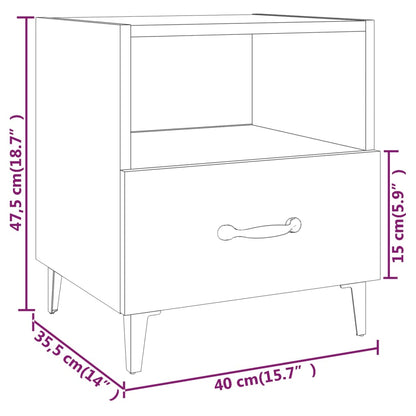 Table de chevet Gris béton Bois d'ingénierie