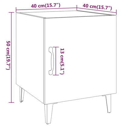 Tables de chevet 2 pcs Noir Bois d'ingénierie