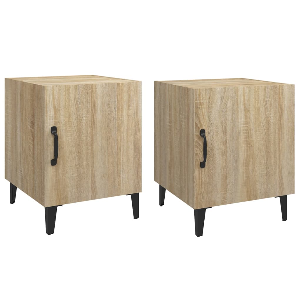 Tables de chevet 2 pcs Chêne Sonoma Bois d'ingénierie