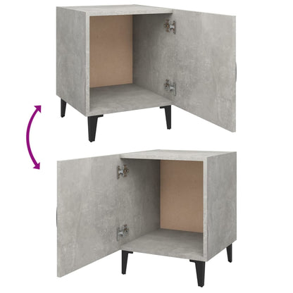 Tables de chevet 2 pcs Gris béton Bois d'ingénierie