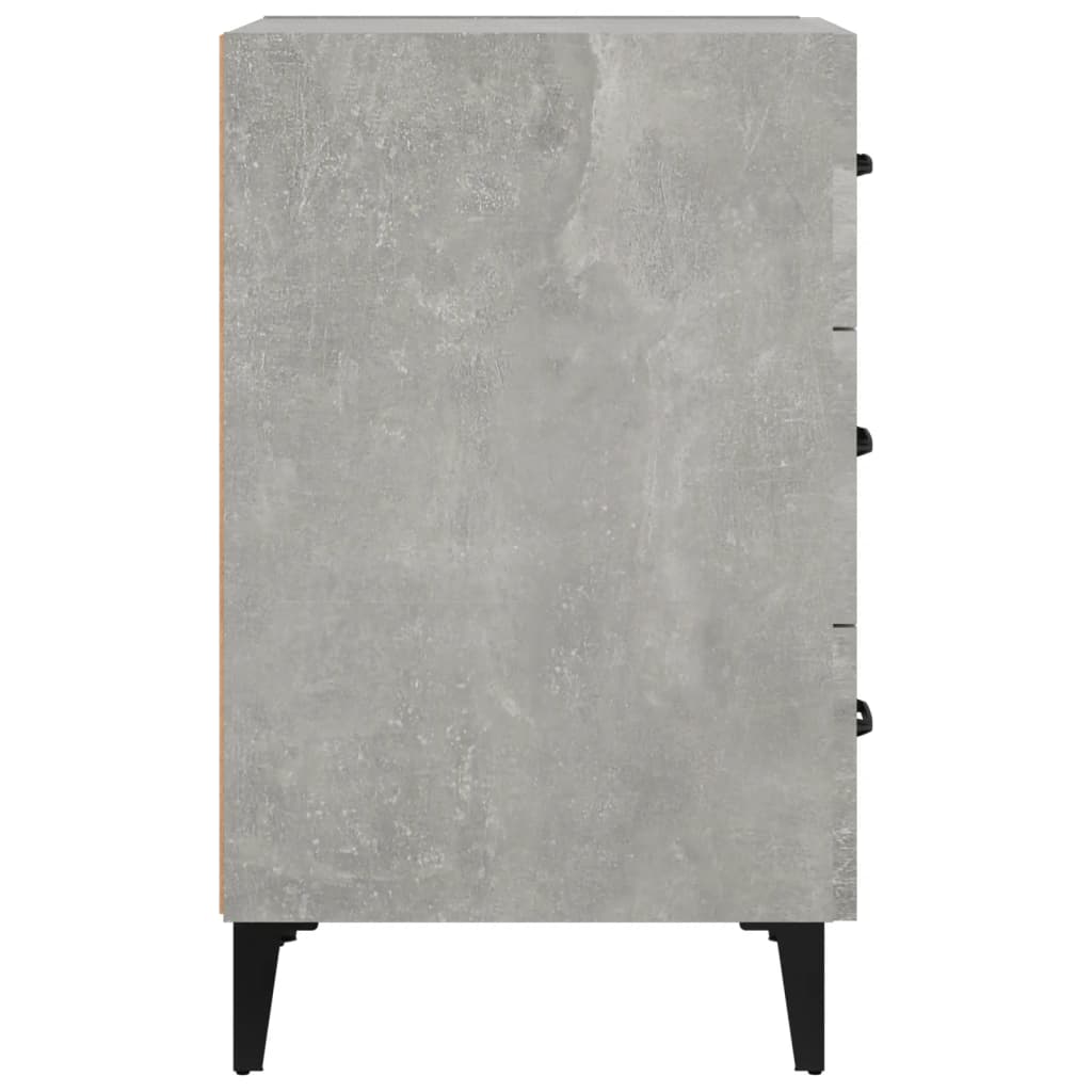 Table de chevet gris béton 40x40x66 cm bois d'ingénierie