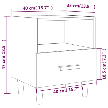 Tables de chevet 2 pcs Chêne marron 40x35x47 cm