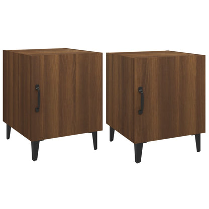 Tables de chevet 2 pcs Chêne marron Bois d'ingénierie