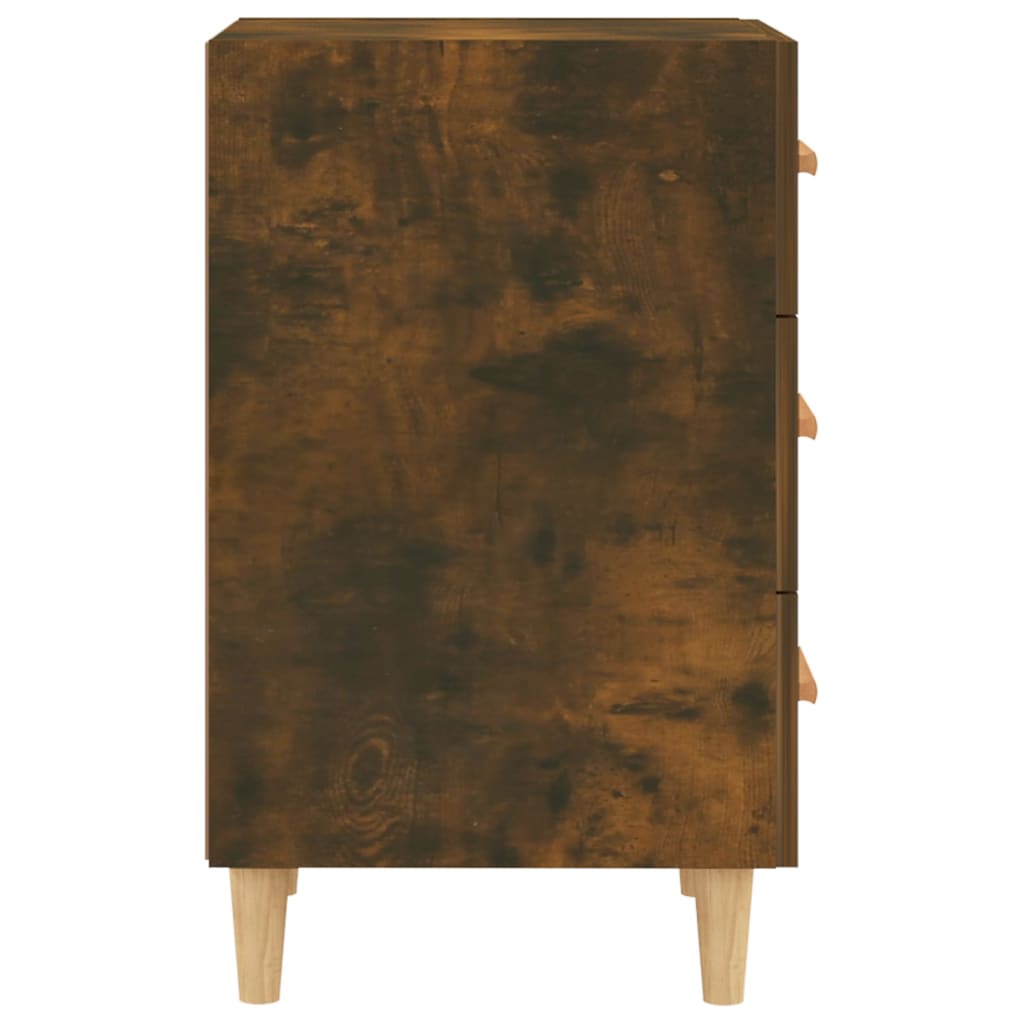 Table de chevet chêne fumé 40x40x66 cm bois d'ingénierie