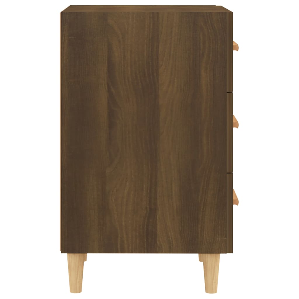 Table de chevet chêne marron 40x40x66 cm bois d'ingénierie