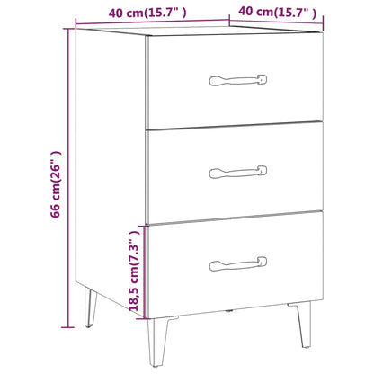 Table de chevet chêne fumé 40x40x66 cm bois d'ingénierie