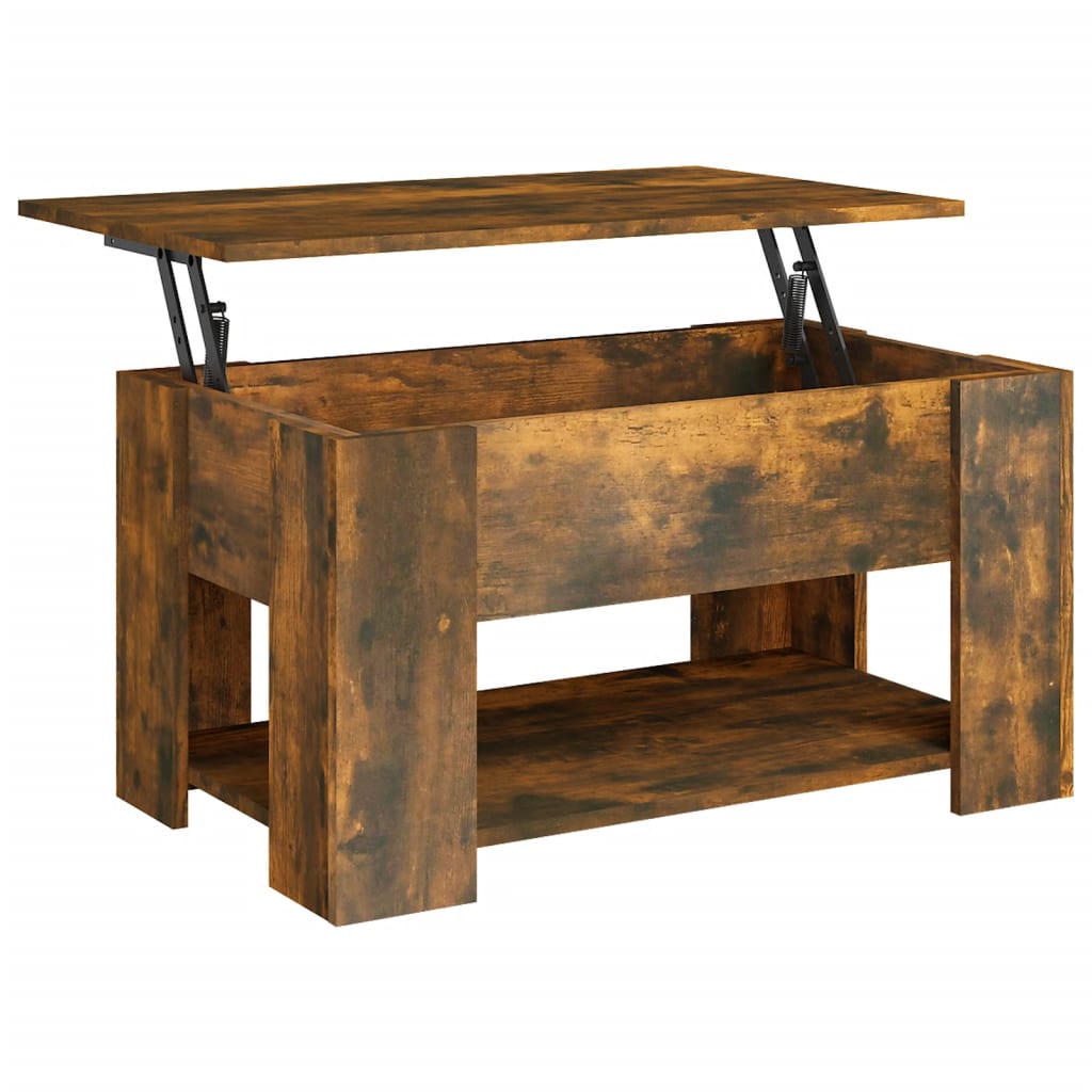 Table basse Chêne fumé 79x49x41 cm Bois d'ingénierie