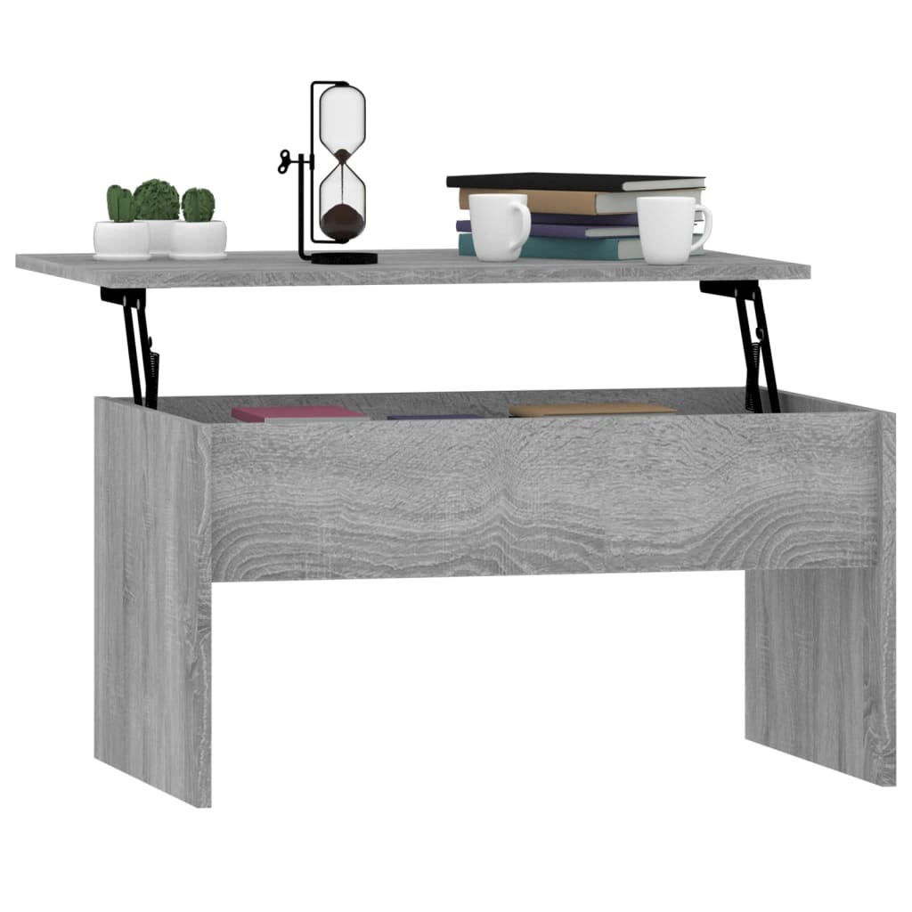 Table basse Sonoma gris 80x50,5x41,5 cm Bois d'ingénierie