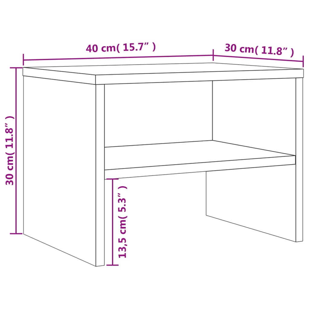 Table de chevet Sonoma gris 40x30x30 cm Bois d'ingénierie