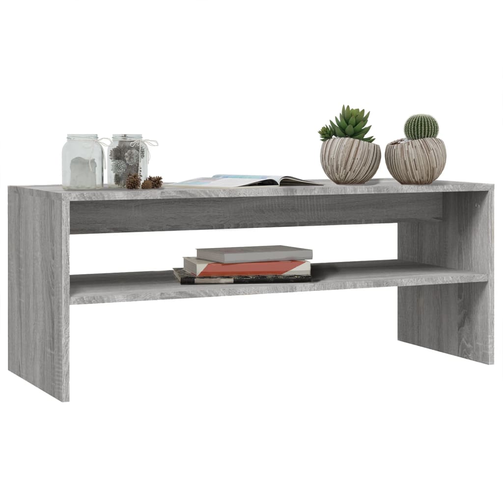 Table basse Sonoma gris 100x40x40 cm Bois d'ingénierie