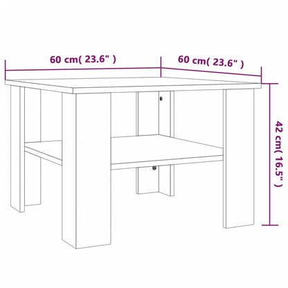 Table basse Chêne marron 60x60x42 cm Bois d'ingénierie