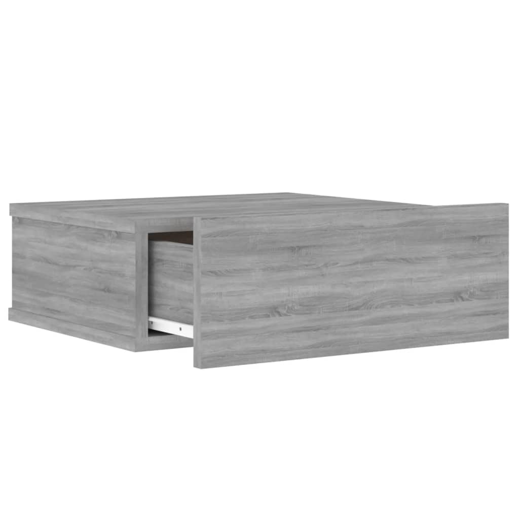 Tables de chevet flottantes 2 pcs Sonoma gris 40x30x15 cm