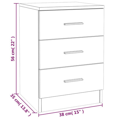 Table de chevet Chêne fumé 38x35x56 cm Bois d'ingénierie