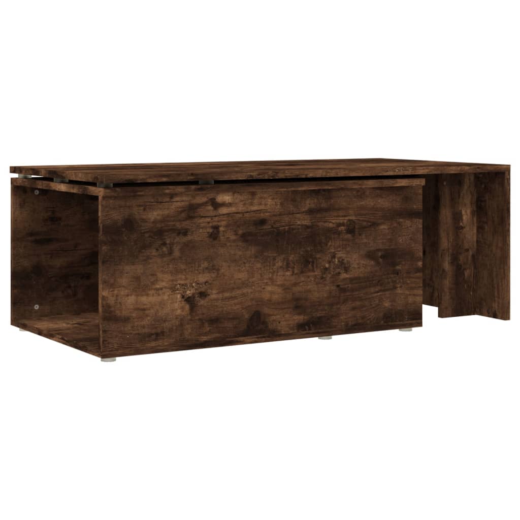 Table basse Chêne fumé 150x50x35 cm Bois d'ingénierie