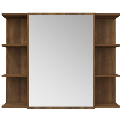 Armoire à miroir de salle de bain Chêne brun 80x20,5x64 cm Bois