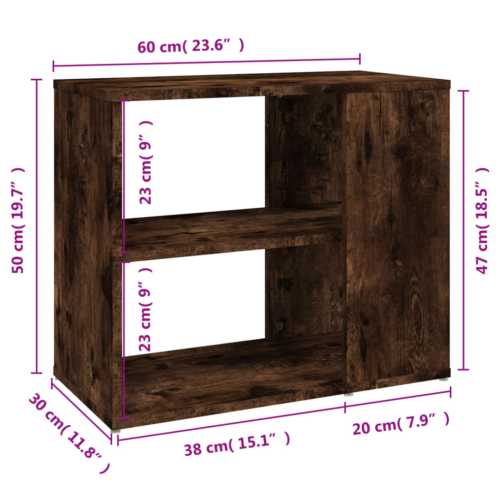 Armoire latérale Chêne fumé 60x30x50 cm Bois d'ingénierie