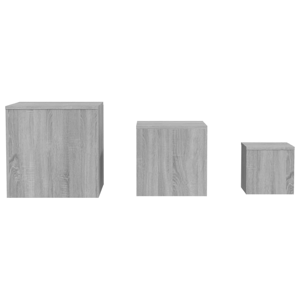 Tables d'appoint 3 pcs Sonoma gris Bois d'ingénierie