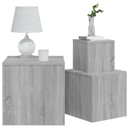 Tables d'appoint 3 pcs Sonoma gris Bois d'ingénierie