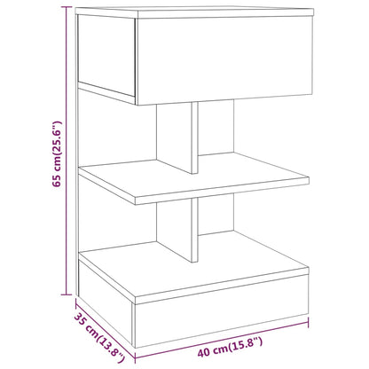 Table de chevet Sonoma gris 40x35x65 cm Bois d'ingénierie