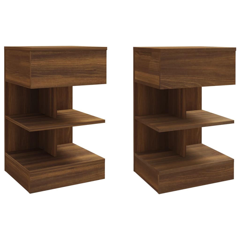 Tables de chevet 2pcs Chêne marron 40x35x65cm Bois d'ingénierie